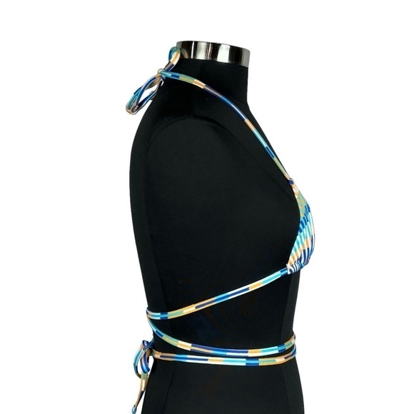 SOLID & STRIPED RAINE TECHNICOLOR MOSAIC EXTRA SMALL HALTER TRIANGLE BIKINI TOP - Picture 6 of 13